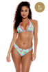 Luli Fama Ti Amo Ruffle Trim Triangle Halter Top